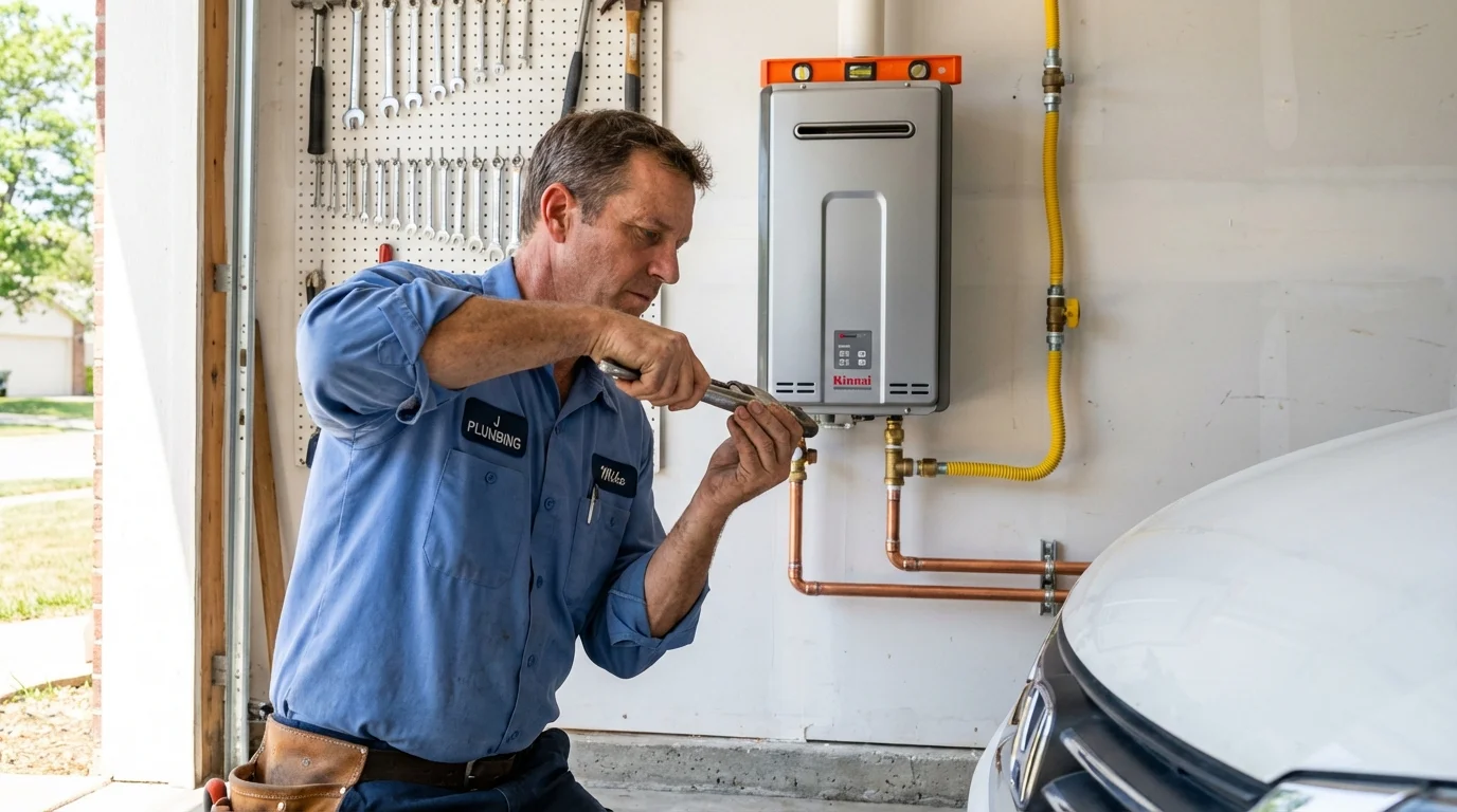 Tankless water heater installation by a Johns Plumbing LLC plumber in Highmore